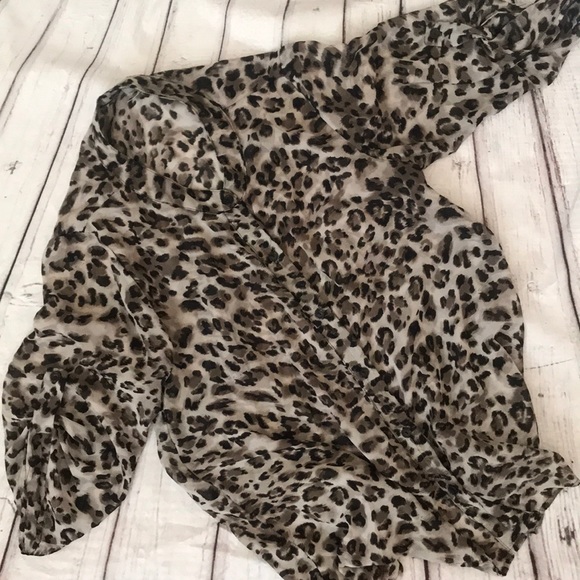 Tops - (5 for $25) Cheetah Print sheer blouse